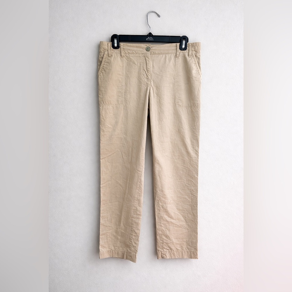 Talbots Pants Womens Size 4P Tan Khaki Roll Pull On Hiking Outdoor